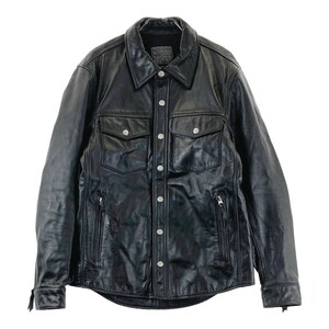 [1 jpy ]KADOYA Kadoya leather shirt jacket black group L [240001628541]