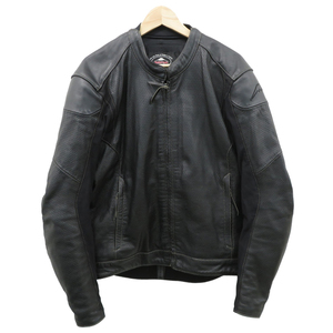 [1 jpy ]KUSHITANI Kushitani K-0663M capture mesh jacket leather punching black group LL [240101181732]