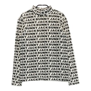 JACK BUNNY ジャックバニー ハイネック 長袖Tシャツ ロゴ総柄 ホワイト系 0 [240101089260] ゴルフウェア レディース