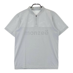 【1円】MONZEE モンジー メッシュ切替 ハーフジップ 半袖Tシャツ グレー系 [240101075700] メンズ