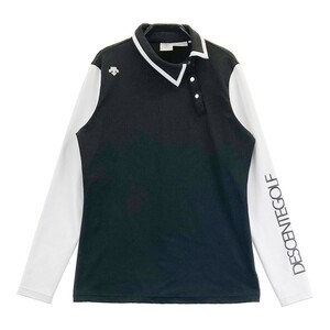 【1円】DESCENTE GOLF デサントゴルフ 2022年モデル 長袖ポロシャツ ブラック系 L [240101154336] レディース