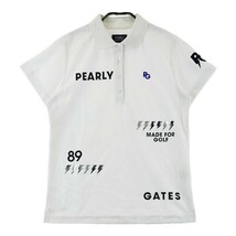 【1円】PEARLY GATES パーリーゲイツ 2022年モデル 半袖ポロシャツ 総柄 ホワイト系 1 [240101169710] レディース_画像1