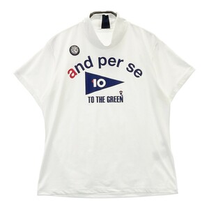 AND PER SE アンパスィ 2022年モデル ハイネック 半袖Tシャツ ホワイト系 LL [240101196704] ゴルフウェア レディース