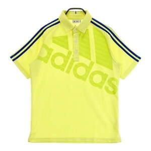 ADIDAS GOLF アディダスゴルフ N65763 半袖 ポロシャツ ロゴ柄 イエロー系 M [240101197158] ゴルフウェア メンズ