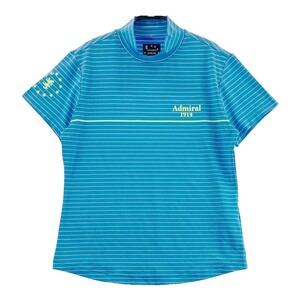 ADMIRAL アドミラル ハイネック 半袖Tシャツ ボーダー柄 ブルー系 L [240101199032] ゴルフウェア レディース