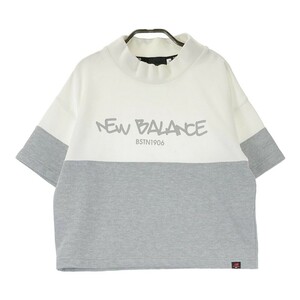 NEW BALANCE ニューバランス クロップド丈 スウェット ハイネック 半袖シャツ グレー系 0 [240101199521] ゴルフウェア レディース