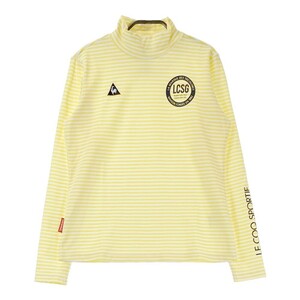 LECOQ GOLF ルコックゴルフ ハイネック 長袖Tシャツ ボーダー柄 イエロー系 M [240101200203] ゴルフウェア レディース