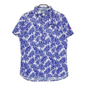 CALLAWAY キャロウェイ レッドレーベル 半袖ポロシャツ ボタニカル 総柄 ブルー系 L [240101200237] ゴルフウェア メンズ