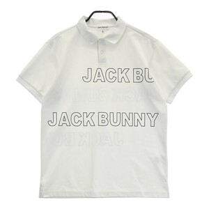 JACK BUNNY ジャックバニー 半袖 ポロシャツ ロゴ柄 ホワイト系 6 [240101200908] ゴルフウェア メンズ