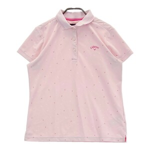 CALLAWAY キャロウェイ 半袖 ポロシャツ 総柄 ピンク系 LL [240101201834] ゴルフウェア レディース