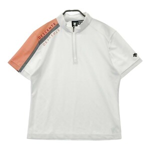DESCENTE GOLF デサントゴルフ 2022年モデル ハーフジップ 半袖Tシャツ ホワイト系 L [240101205391] ゴルフウェア メンズ