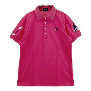 PEARLY GATES パーリーゲイツ 2022年モデル 半袖ポロシャツ スマイル ワッペン ピンク系 5 [240101204780] ゴルフウェア メンズ