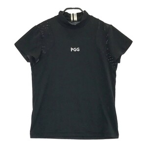 PGG PEARLY GATES パーリーゲイツ 2022年モデル ハイネック 半袖Tシャツ ブラック系 2 [240101205639] ゴルフウェア レディース