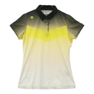 【1円】DESCENTE GOLF デサントゴルフ 半袖ポロシャツ グラデーション イエロー系 S [240101016511] レディース