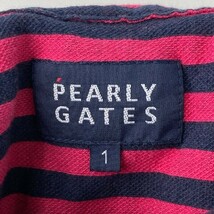 【1円】PEARLY GATES パーリーゲイツ 長袖ポロシャツ ボタンダウン ストライプ柄 ピンク系 1 [240101067932] レディース_画像5