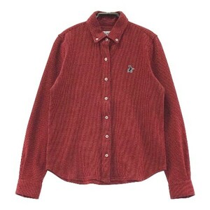 【1円】JACK BUNNY ジャックバニー ボタンダウン 長袖シャツ 千鳥柄 レッド系 0 [240001879301] レディース