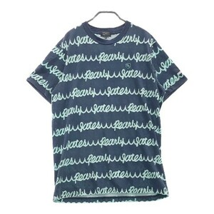 【1円】PEARLY GATES パーリーゲイツ 半袖 Tシャツ 総柄 ネイビー系 5 [240001991280] メンズ