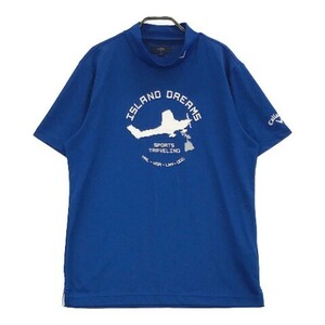 【1円】CALLAWAY キャロウェイ ハイネック 半袖Tシャツ ブルー系 LL [240001997687] メンズ
