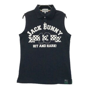 【1円】JACK BUNNY ジャックバニー ノースリーブポロシャツ ネイビー系 0 [240001865275] レディース