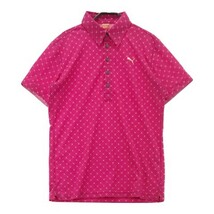 【1円】PUMA GOLF プーマゴルフ 半袖ポロシャツ 総柄 ピンク系 M [240001887548] メンズ_画像1