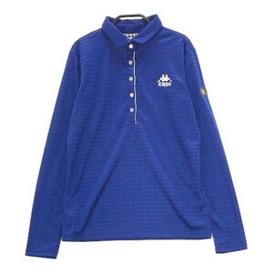 【1円】KAPPA GOLF(AW) カッパゴルフ 長袖ポロシャツ 千鳥柄 ブルー系 L [240001977512] レディース