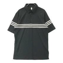 【1円】ADIDAS GOLF アディダスゴルフ 半袖ポロシャツ ブラック系 L [240001983236] メンズ_画像1