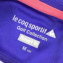 【1円】LE COQ GOLF ルコックゴルフ 半袖ポロシャツ ロゴ刺繍 ストライプ柄 ネイビー系 M [240001995077] レディース_画像4