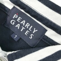 【1円】PEARLY GATES パーリーゲイツ 055-260880 半袖ポロシャツ リボン ボーダー柄 ネイビー系 1 [240101006636] レディース_画像5