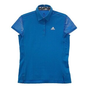 【1円】ADIDAS GOLF アディダスゴルフ 2022年モデル 半袖ポロシャツ 袖メッシュ切替 ブルー系 L [240101014560] レディース