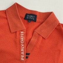 【1円】PEARLY GATES パーリーゲイツ 2021年モデル ノースリーブポロシャツ　スキッパー オレンジ系 1 [240101053646] レディース_画像3