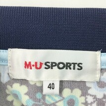 【1円】MU SPORTS エムユースポーツ ハーフジップ 半袖ポロシャツ 花 総柄 ネイビー系 40 [240101058928] レディース_画像6