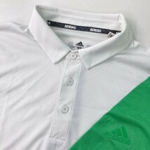 【1円】ADIDAS GOLF アディダスゴルフ 長袖ポロシャツ 切替 グリーン系 XO [240101059752] メンズ_画像3