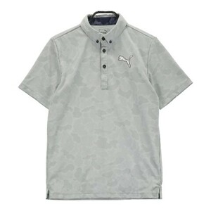 [1 jpy ]PUMA GOLF Puma Golf polo-shirt with short sleeves button down camouflage camouflage pattern gray series M [240001878261] men's 