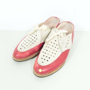  Pink House * punching shoes Loafer size L(24.5cm) red × cream series k2593
