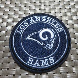 《紺円RM羊》■円型■紺白◆新品未使用　 NFL　ロサンゼルス・ラムズ Los Angeles Rams 刺繍ワッペン◎アメフト　アメリカンフットボール