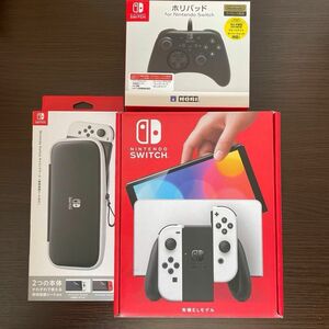 Nintendo Switch 有機ELモデル ホワイト 本体 純正ケース ライセンスコントローラー付き ニンテンドースイッチ