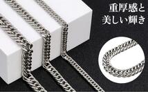 1円出品 定価2980円 喜平ネックレス 金属アレルギー対応 ステンレス シルバー silver プラチナ 鏡面 4面ダブル 10㎜60㌢ メンズネックレス_画像5