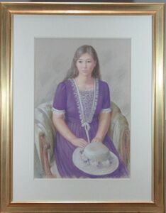 Art hand Auction Ходака Синсаку Популярный и талантливый художник в мире западной живописи Токуда Хироюки Фиолетовая костюмная пастель №10, произведение искусства, Рисование, Рисунок пастелью, Рисунок карандашом