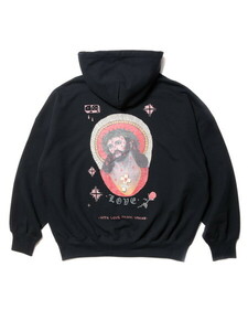 COOTIE PRODUCTIONS クーティー　23aw Open End Yarn Sweat Hoodie JESUS オーバーサイズ　パーカー　黒　L