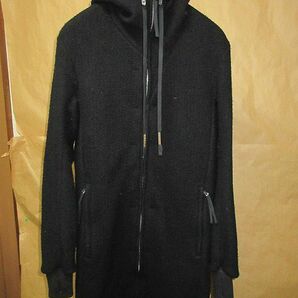 BORIS BIDJAN SABERI ボリスビジャンサベリ HOODED WOOL COAT ウール カシミヤ フード コート 黒Sの画像1