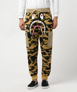 エイプ A BATHING APE 1ST CAMO SHARK SLIM SWEAT CARGO PANTS シャーク　カーゴ　スウェット　イージー　パンツ　L