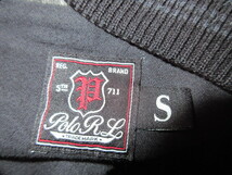 POLO ラルフローレン　Wool Leather Stadium P Patch Letterman Varsity Jacket　袖レザー P　ワッペン　ウール　スタジャン　S_画像5