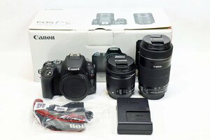 【質Banana】中古 Canon/キヤノン EOS Kiss X9 ダブルズームキット EF-S18-55mm/EF-S 55-250mm デジタル一眼レフカメラ ブラック 箱付き♪