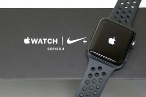 【質Banana】ジャンク品 Apple/アップル A1859/MQL42J/A AppleWatch Nike+ Series3 42mm アクティベーションロック 第3世代 箱付き♪