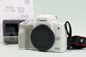 【質Banana】美品 Canon EOS Kiss M2 ボディ ホワイト ミラーレス デジタルカメラ キヤノン/キャノン 現品限り♪