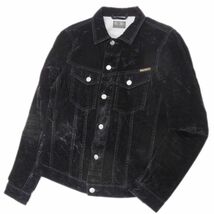 定価4万円●Nudie Jeans BILLY ベルベッド トラッカー ジャケット ヌーディージーンズ メンズ Sサイズ ブラック ベロア Gジャン 正規品_画像1