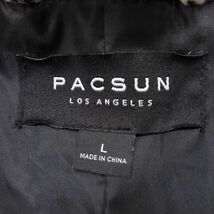 美品●PACSUN パクサン チェスターコート オーバーコート ロング オーバーサイズ 千鳥 格子 総柄 メンズ Lサイズ 大きいサイズ 正規品_画像9