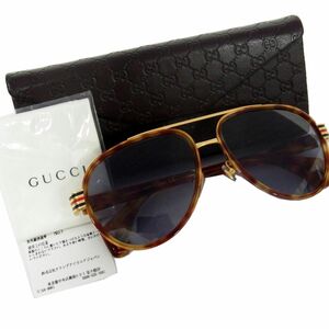 新品同様◇GUCCI GG0447S ティアドロップ型 サングラス マーブル柄 シェリーライン メガネフレーム アイウェア グッチ クロス ケース付