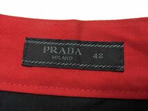 美品◇PRADA プラダ スラックス パンツ 美ライン レッド ストレート ゴルフ メンズ 2017年モデル イタリア製_画像8