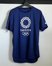 ★送料無料！新品 asics アシックス TOKYO2020 オリンピックエンブレムTシャツ 紺★L_画像1